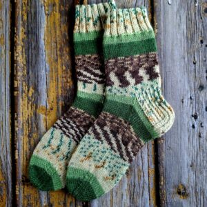 Käsitsi kootud kirjud villased sokid, Ute Knit