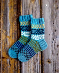 käsitsi kootud mustriga villased sokid, Ute Knit.