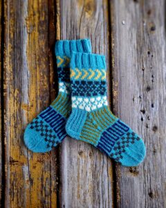 Käsitsi kootud mustriga villased sokid, Ute Knit