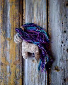 Sinisekirju lakaga poni